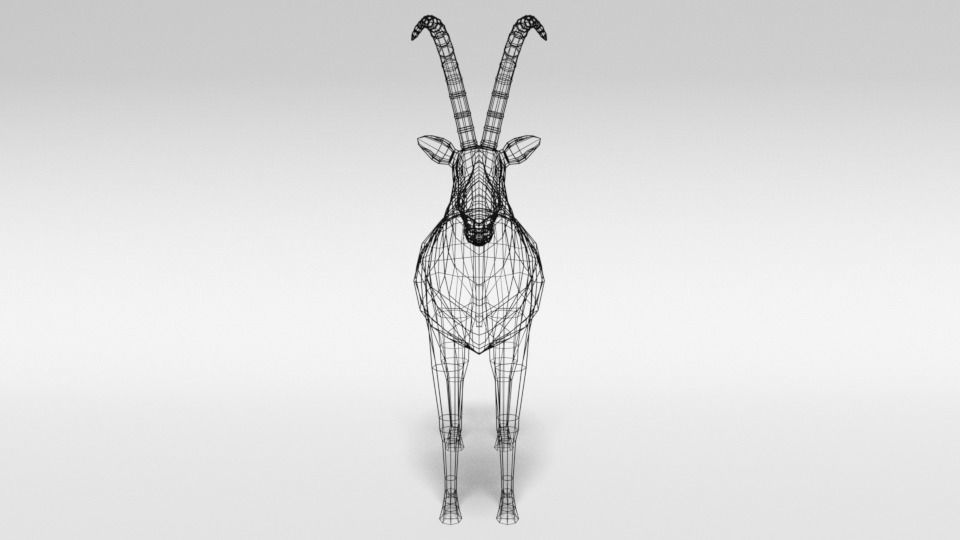 Low Poly Cartoon Sable Antelope Low-poly 3D model_16