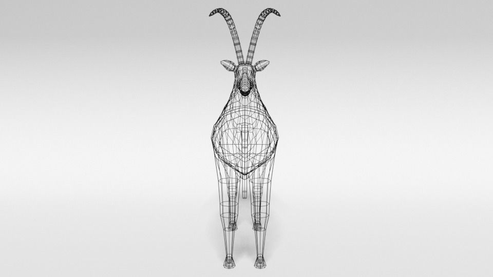 Low Poly Cartoon Sable Antelope Low-poly 3D model_12