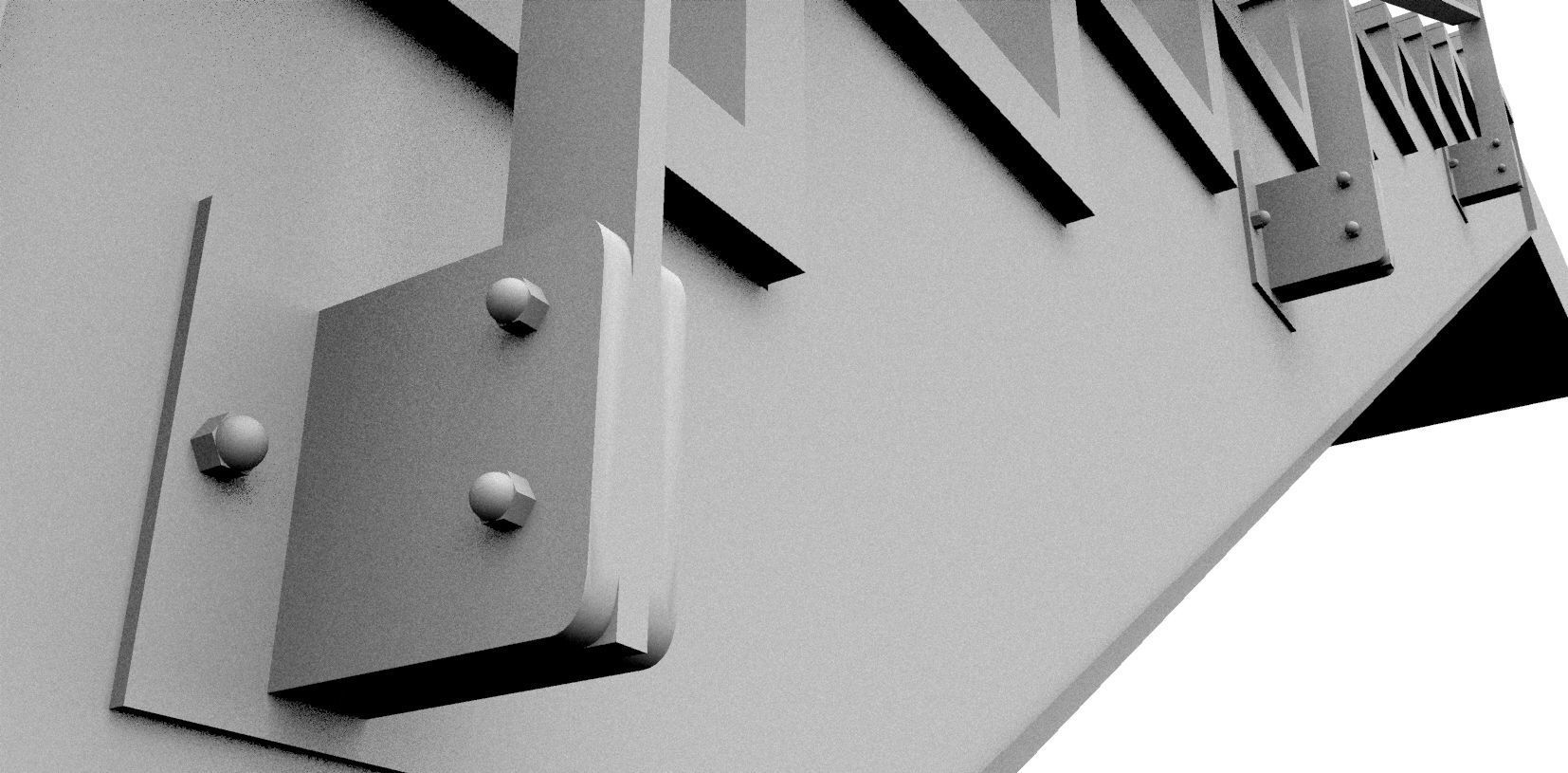 Architectural Staircase with Steel Handrail and Steel Guard 3D model_2