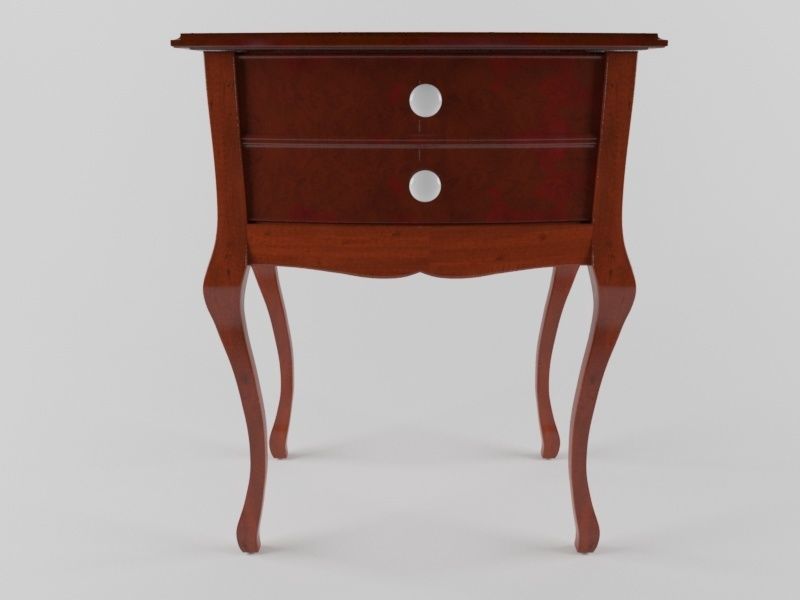 nightstand bedside table with two drawers 3D model