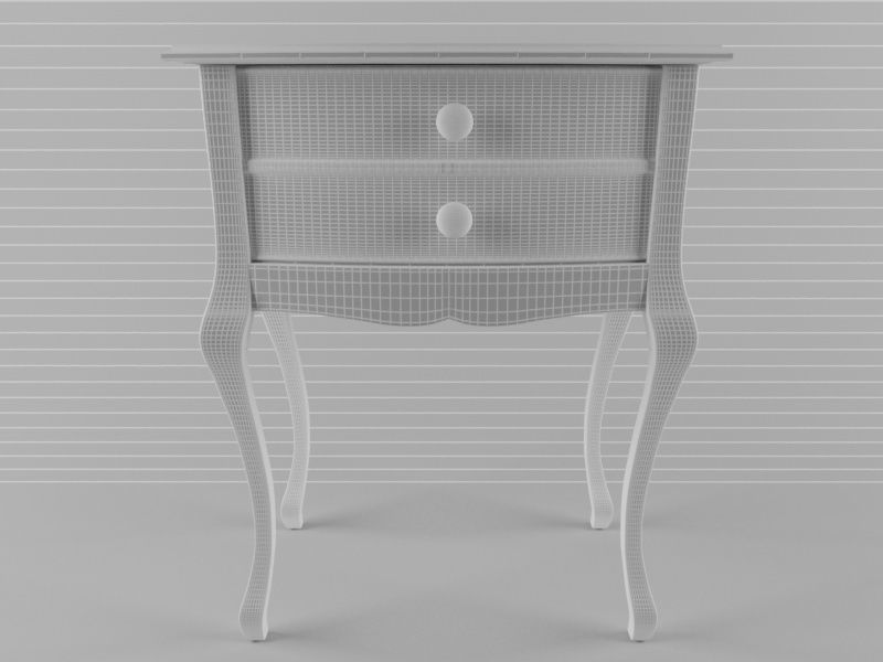 nightstand bedside table with two drawers 3D model