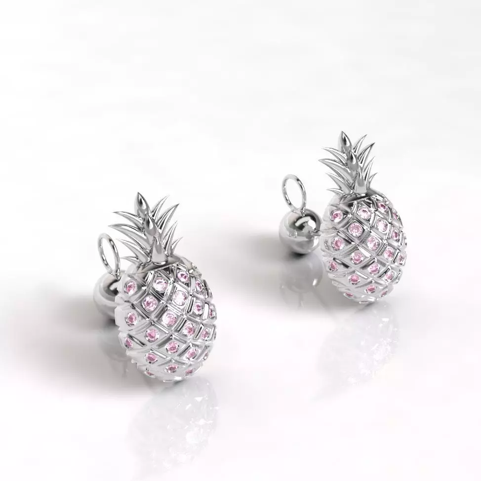 arete pina pineapple earring 3D model_0