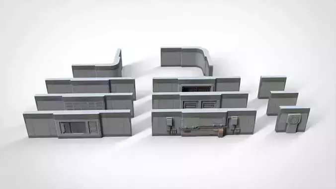 sci-fi Architecture kitbash 15 3D model