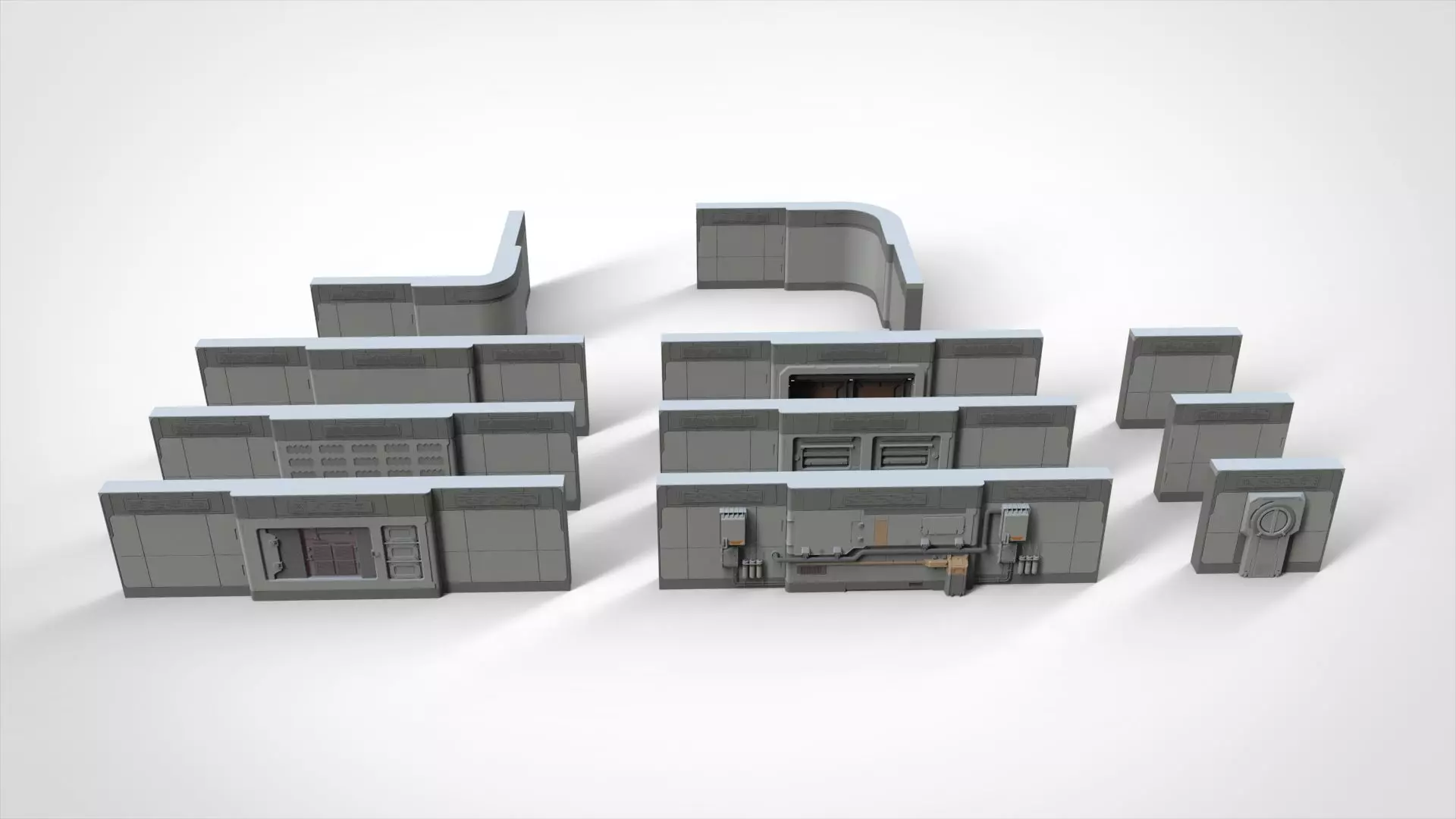 sci-fi Architecture kitbash 15 3D model_0