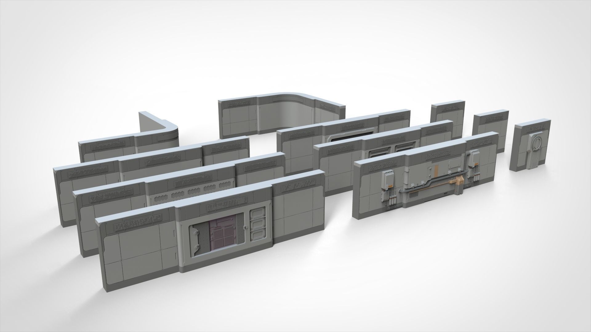 sci-fi Architecture kitbash 15 3D model_2