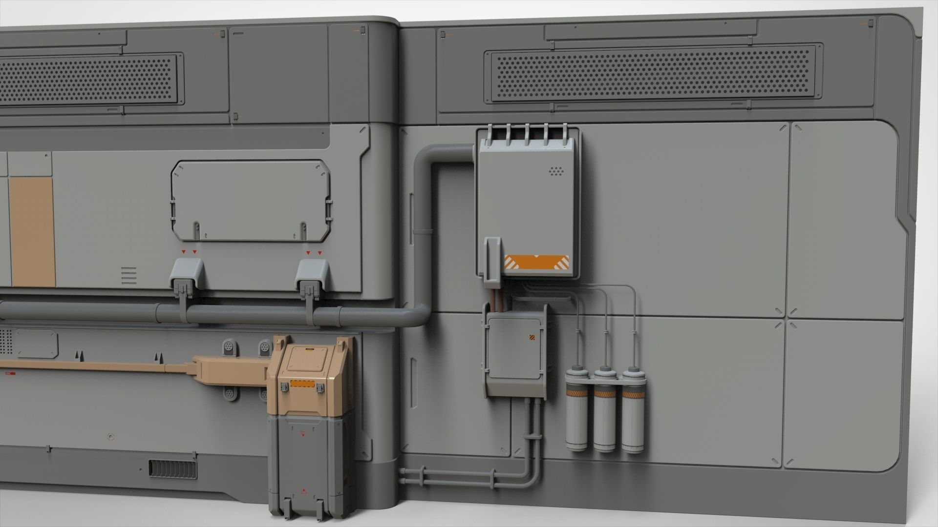 sci-fi Architecture kitbash 15 3D model_6