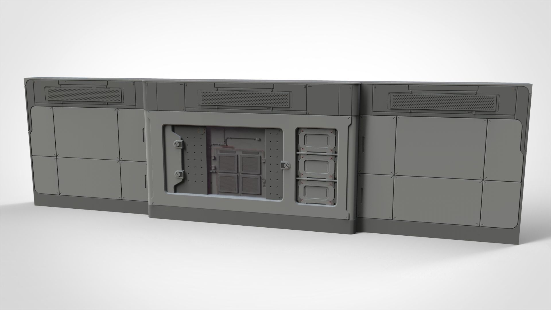 sci-fi Architecture kitbash 15 3D model_7