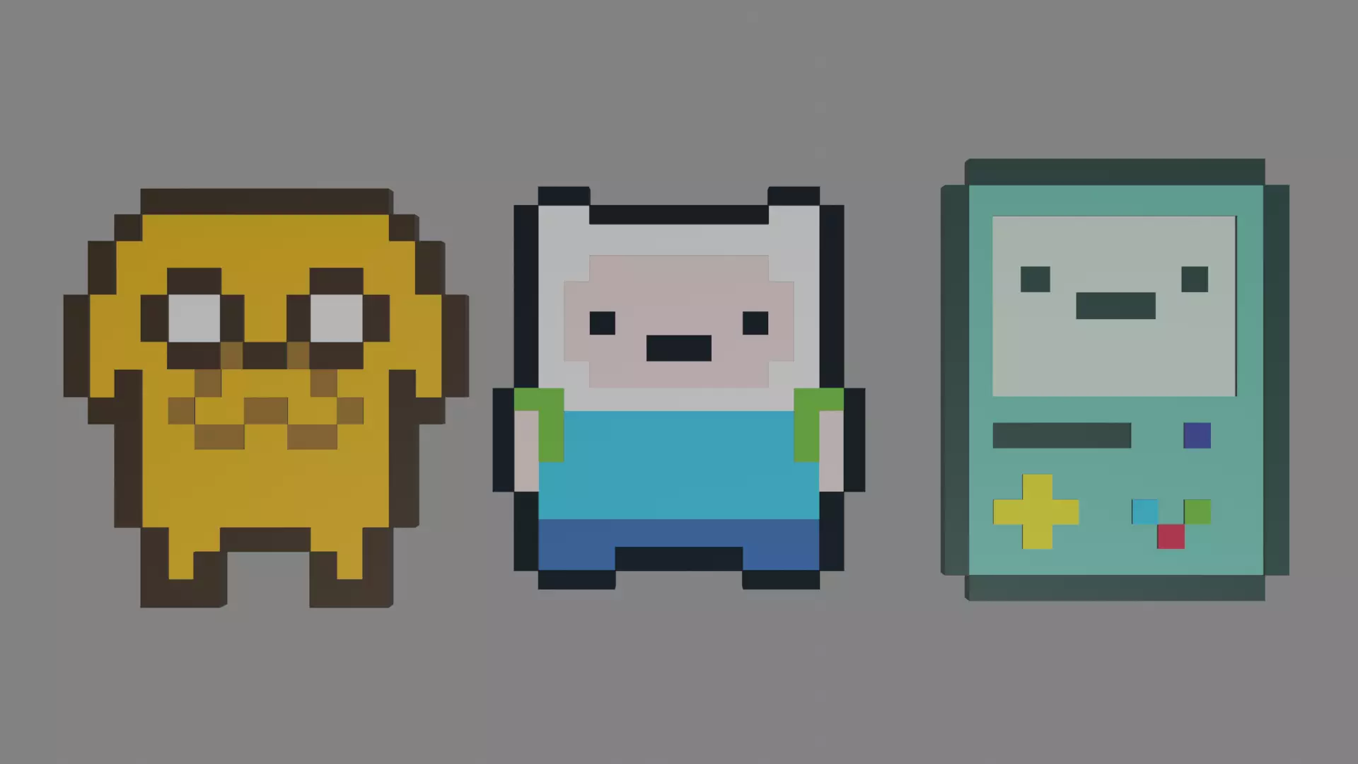 3D printable adventure time characters Low-poly 3D model