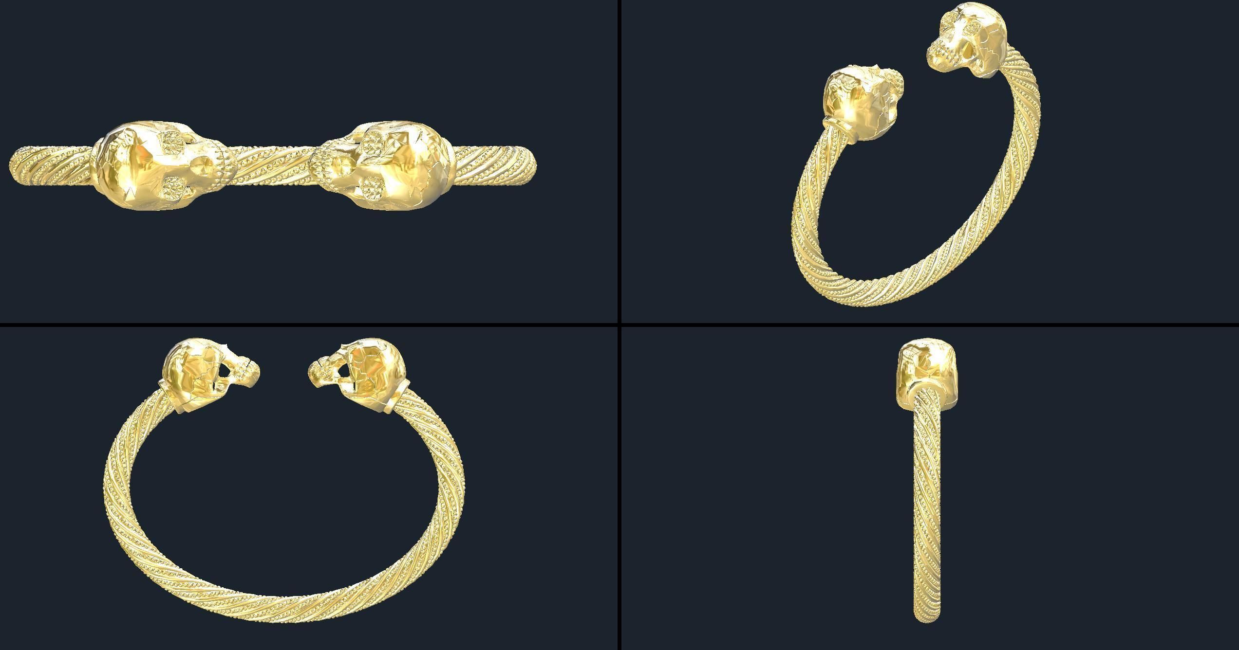 ARO PULSERA CALAVERA HOOP BRACELET SKULL 3D model_1