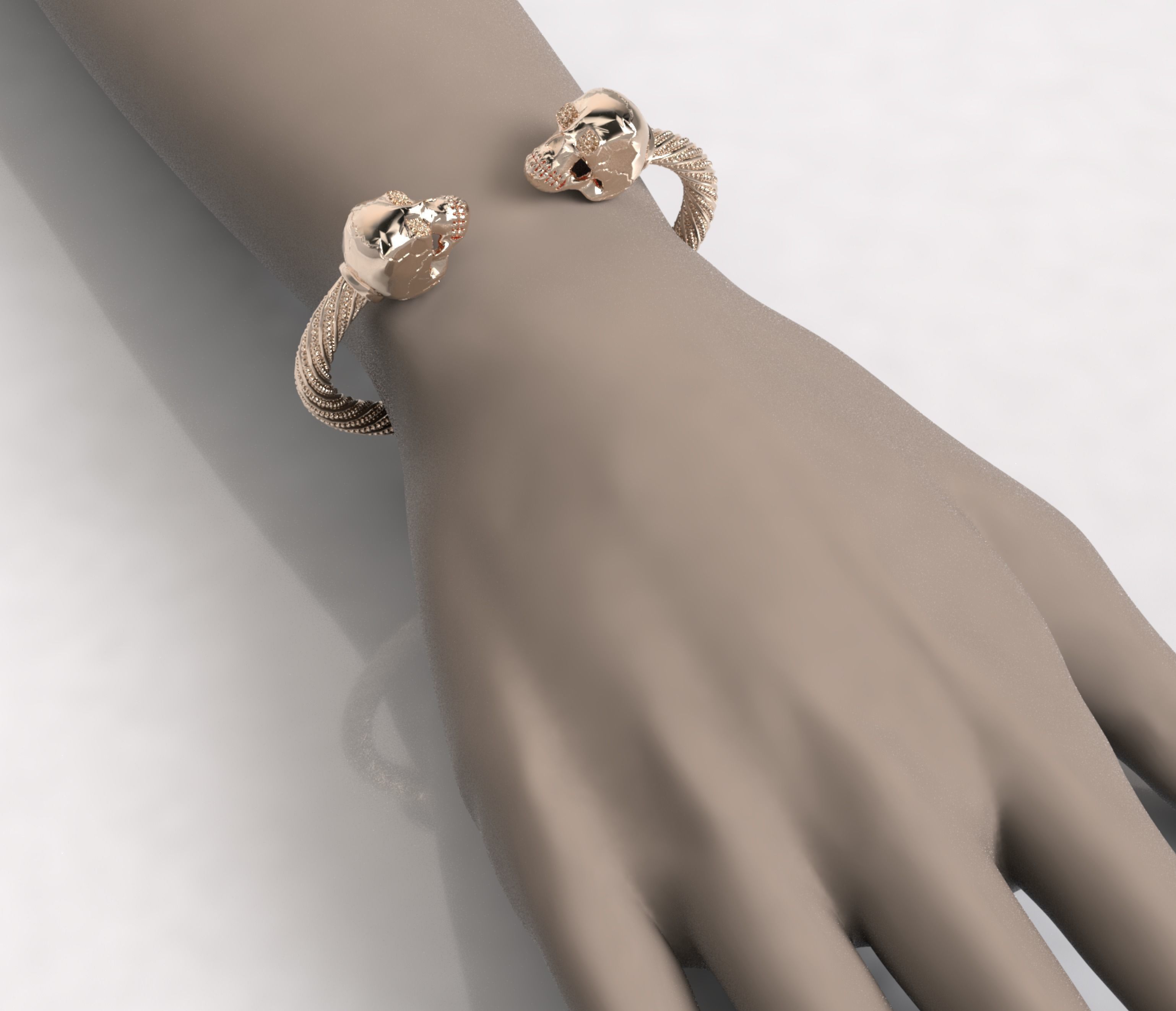 ARO PULSERA CALAVERA HOOP BRACELET SKULL 3D model_3