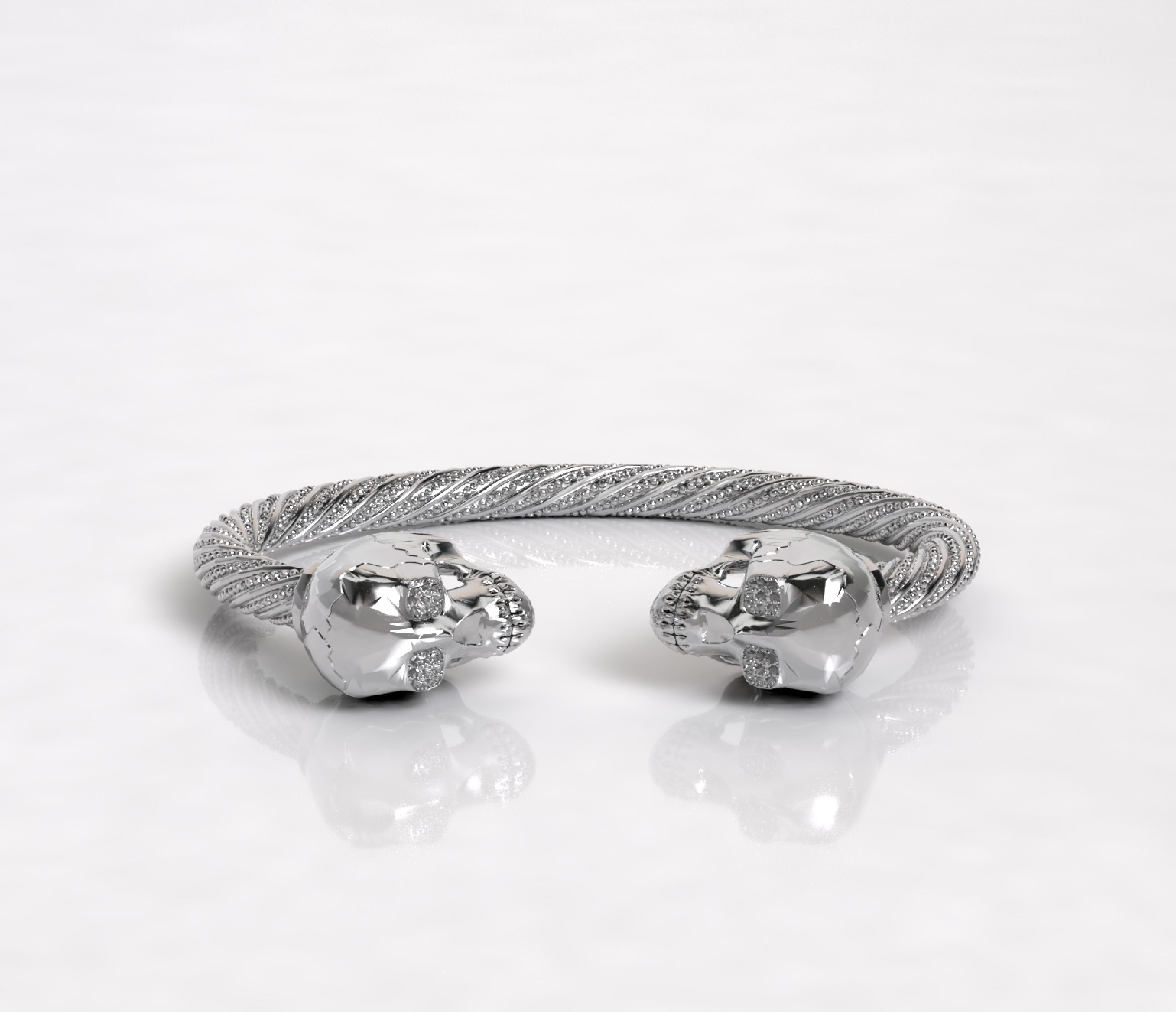 ARO PULSERA CALAVERA HOOP BRACELET SKULL 3D model_4