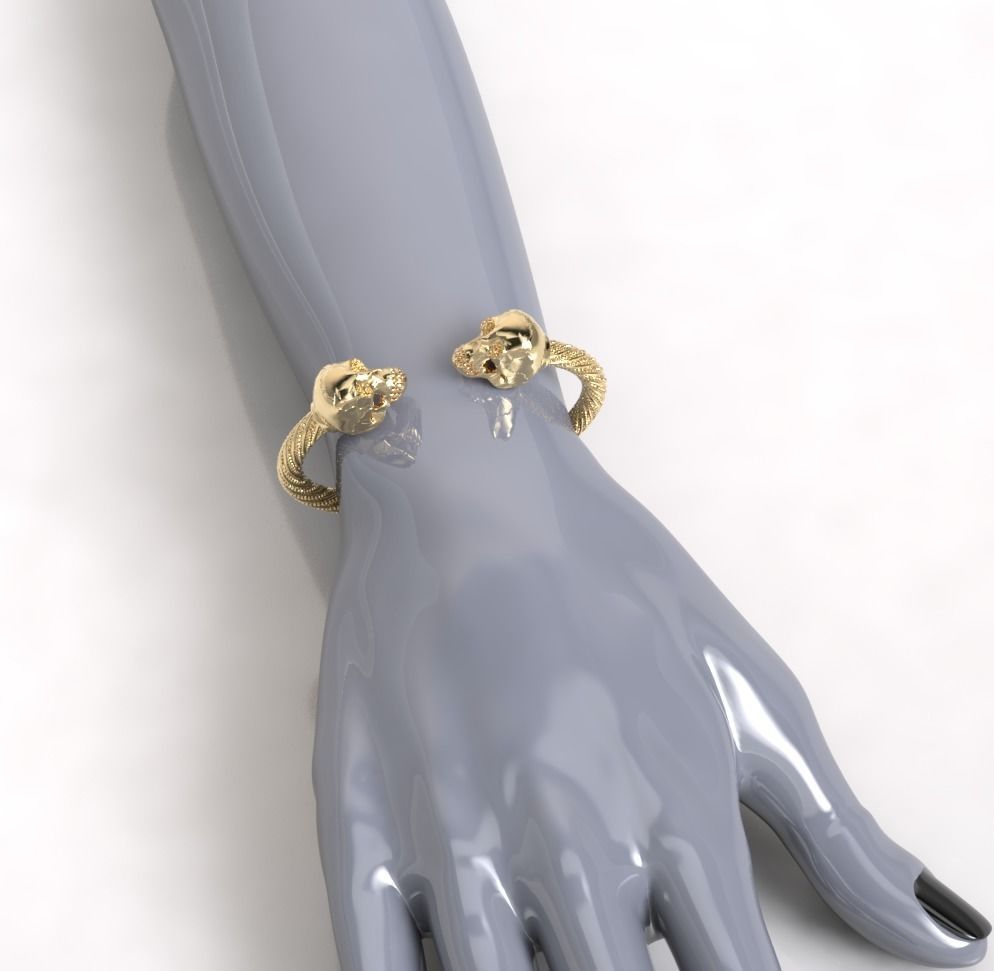 ARO PULSERA CALAVERA HOOP BRACELET SKULL 3D model_2