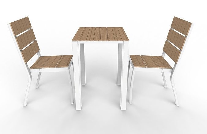ESCALE chairs and table Low-poly 3D model