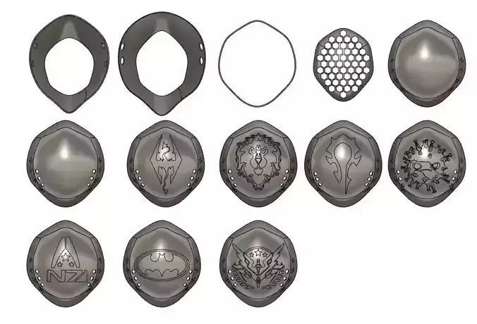 Face dust mask 3D print model