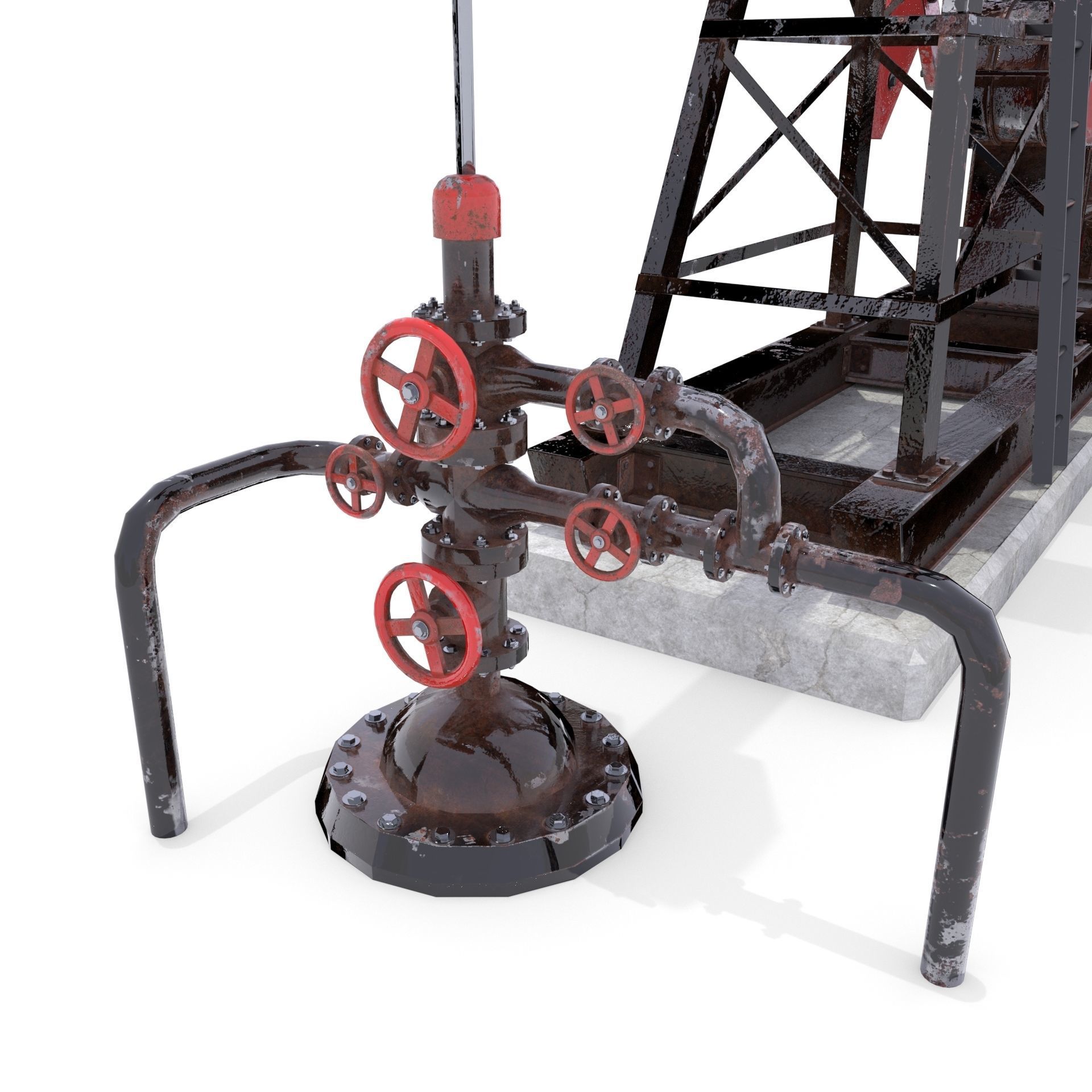 Oil Pumpjack Animated Pack 3D model_13