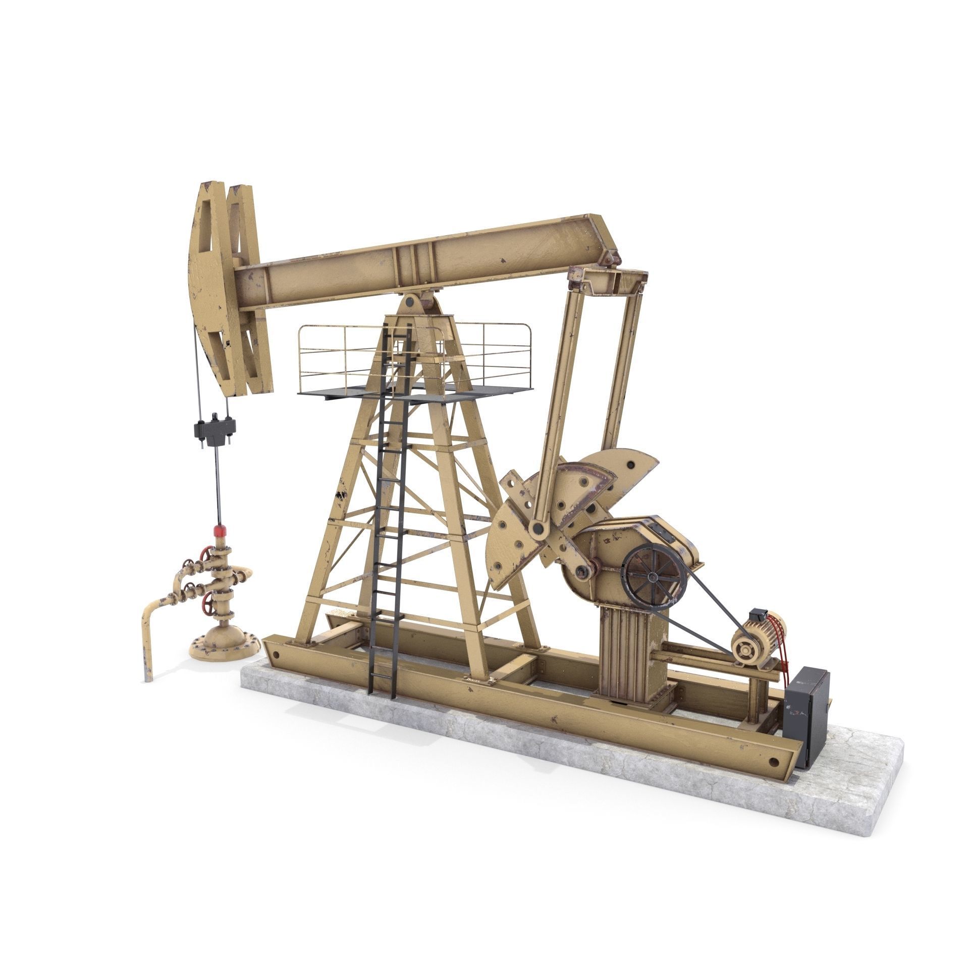 Oil Pumpjack Animated Pack 3D model_3