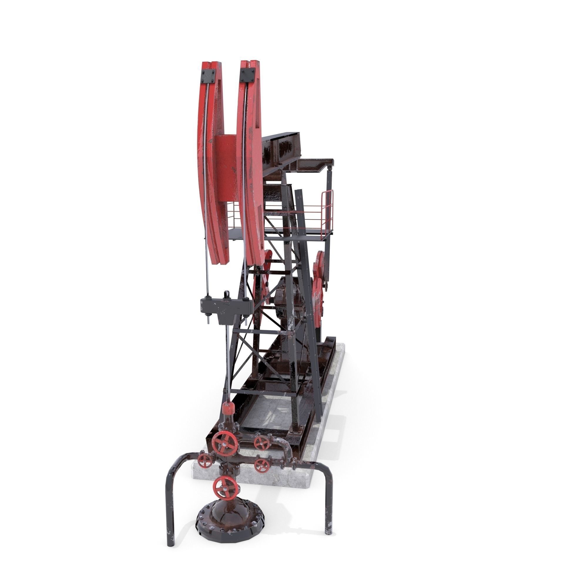 Oil Pumpjack Animated Pack 3D model_9