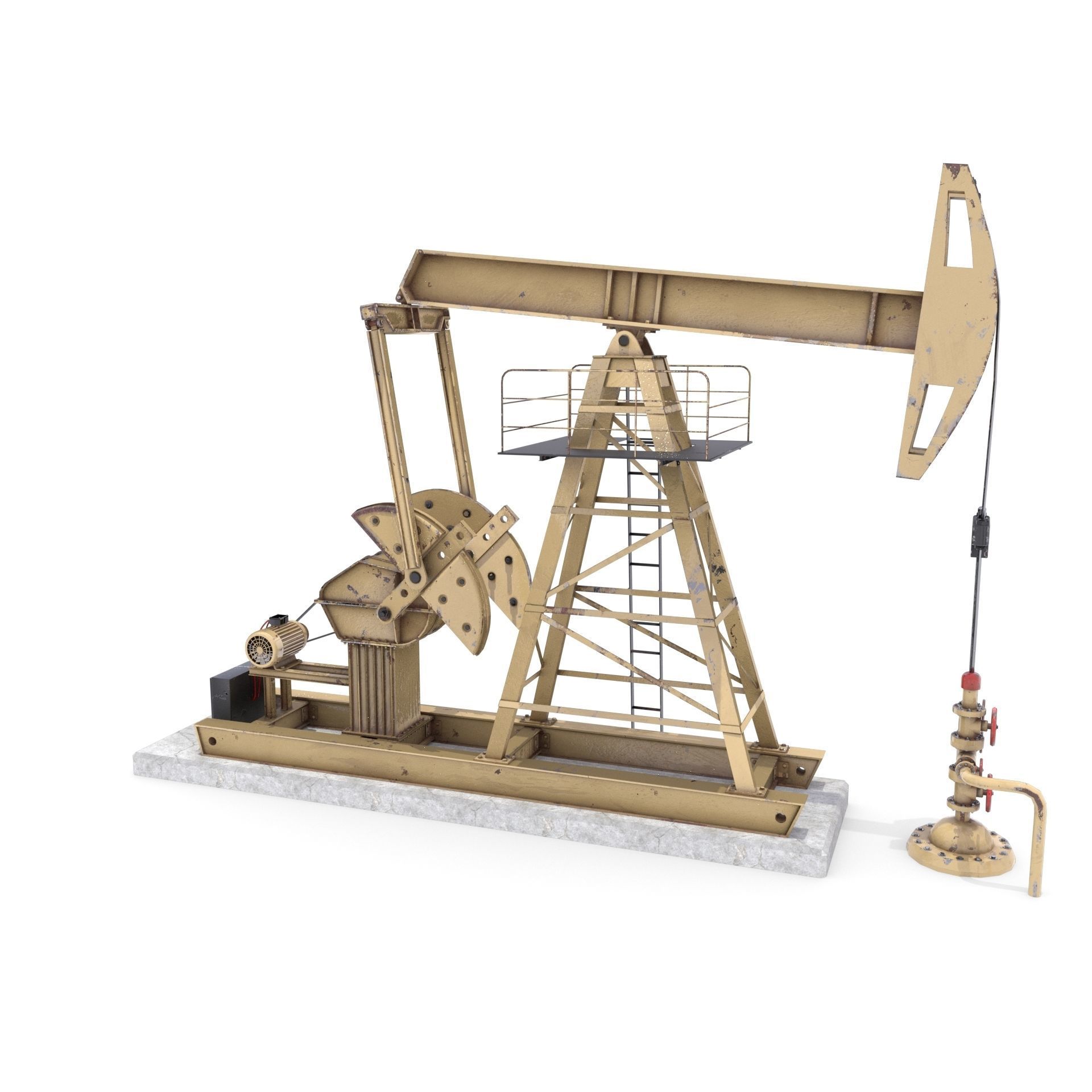 Oil Pumpjack Animated Pack 3D model_7
