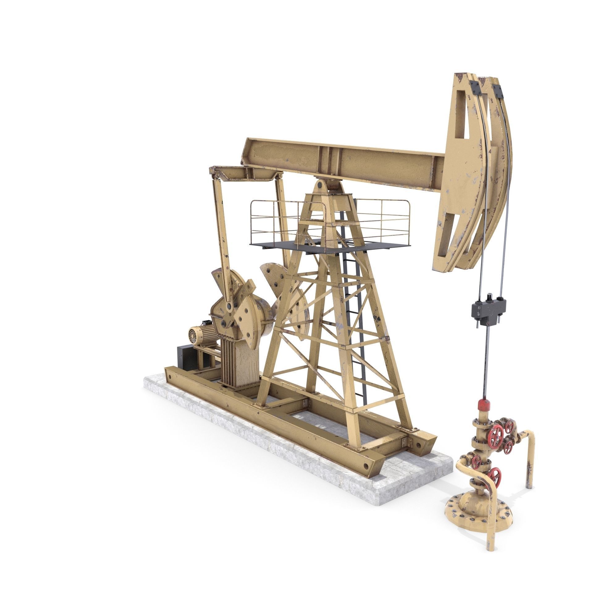 Oil Pumpjack Animated Pack 3D model_8