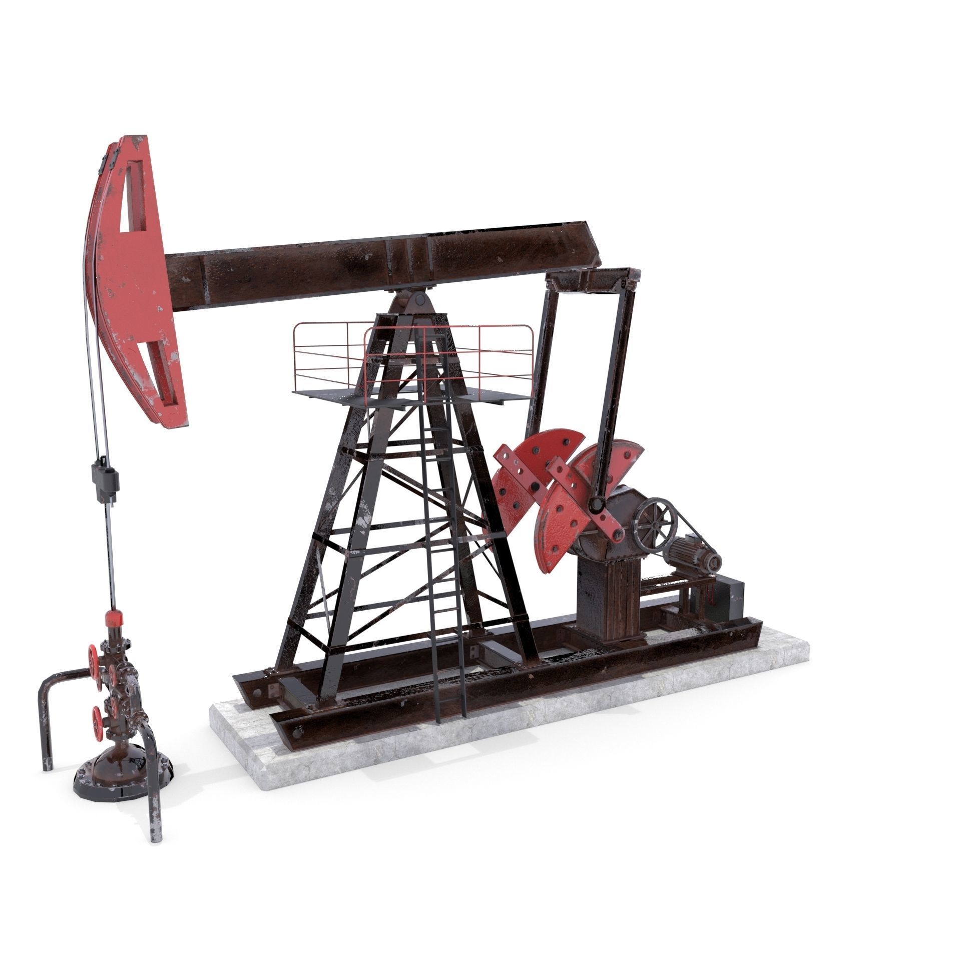 Oil Pumpjack Animated Pack 3D model_10