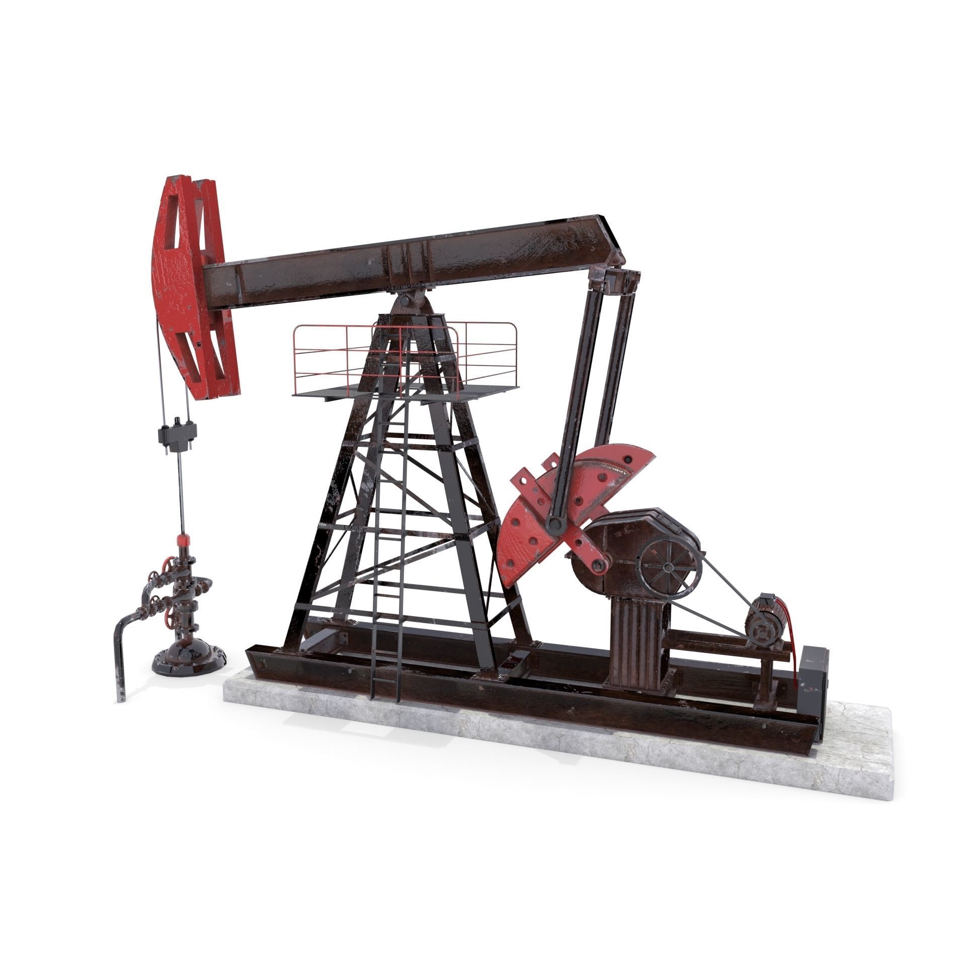 Oil Pumpjack Animated Pack 3D model_2