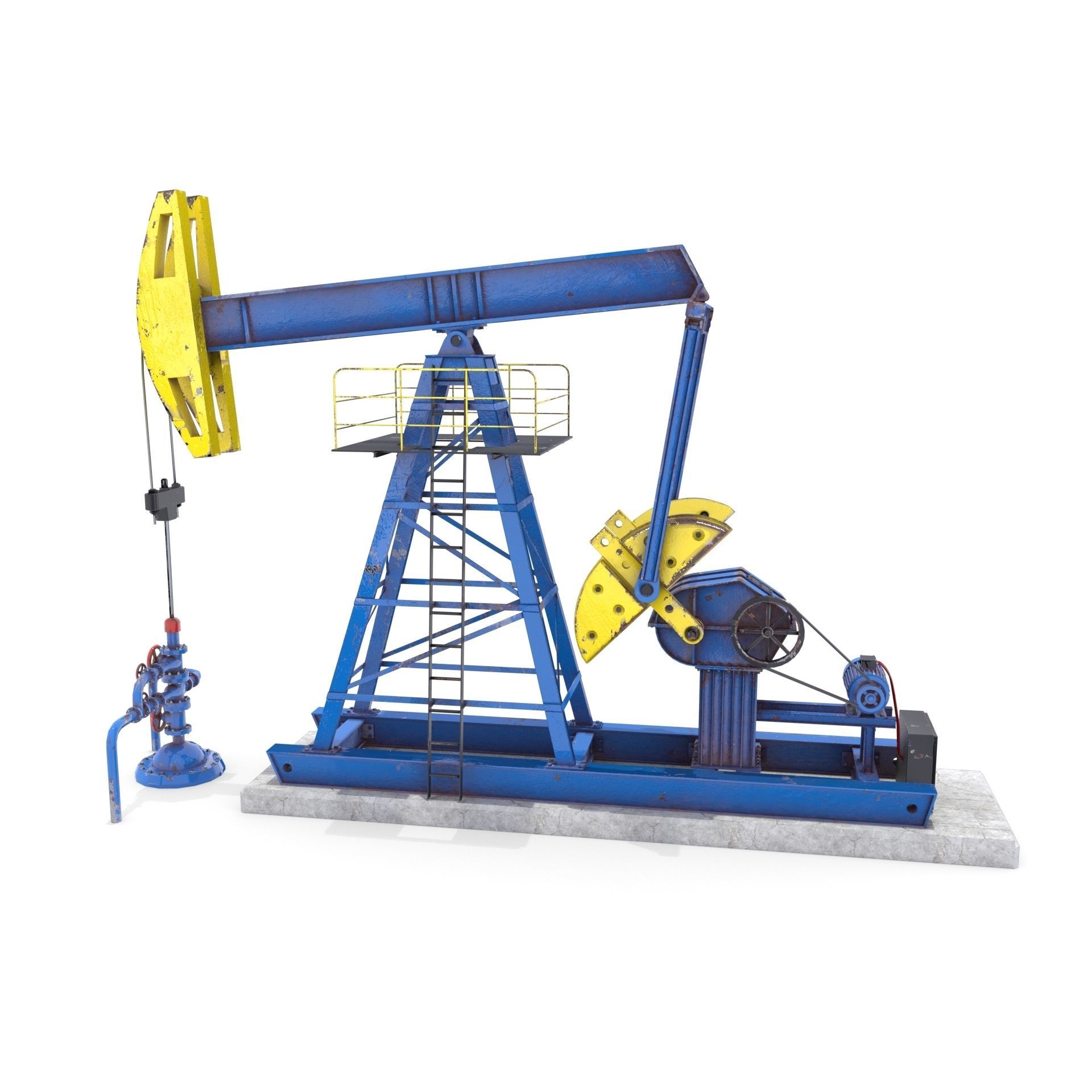 Oil Pumpjack Animated Pack 3D model_1