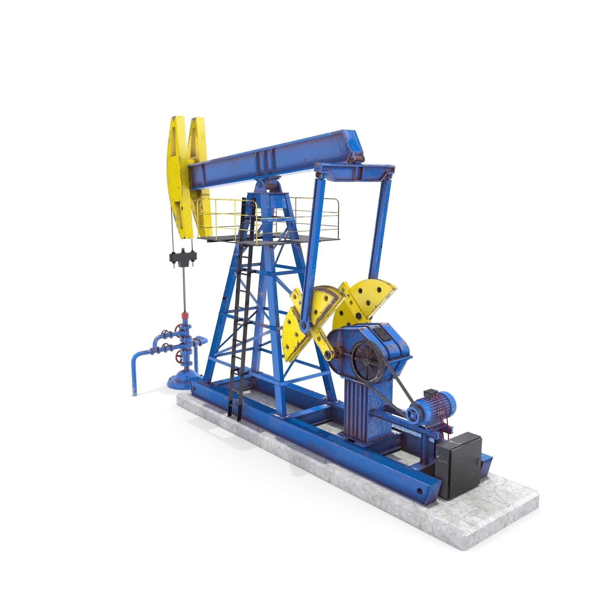 Oil Pumpjack Animated Pack 3D model_4