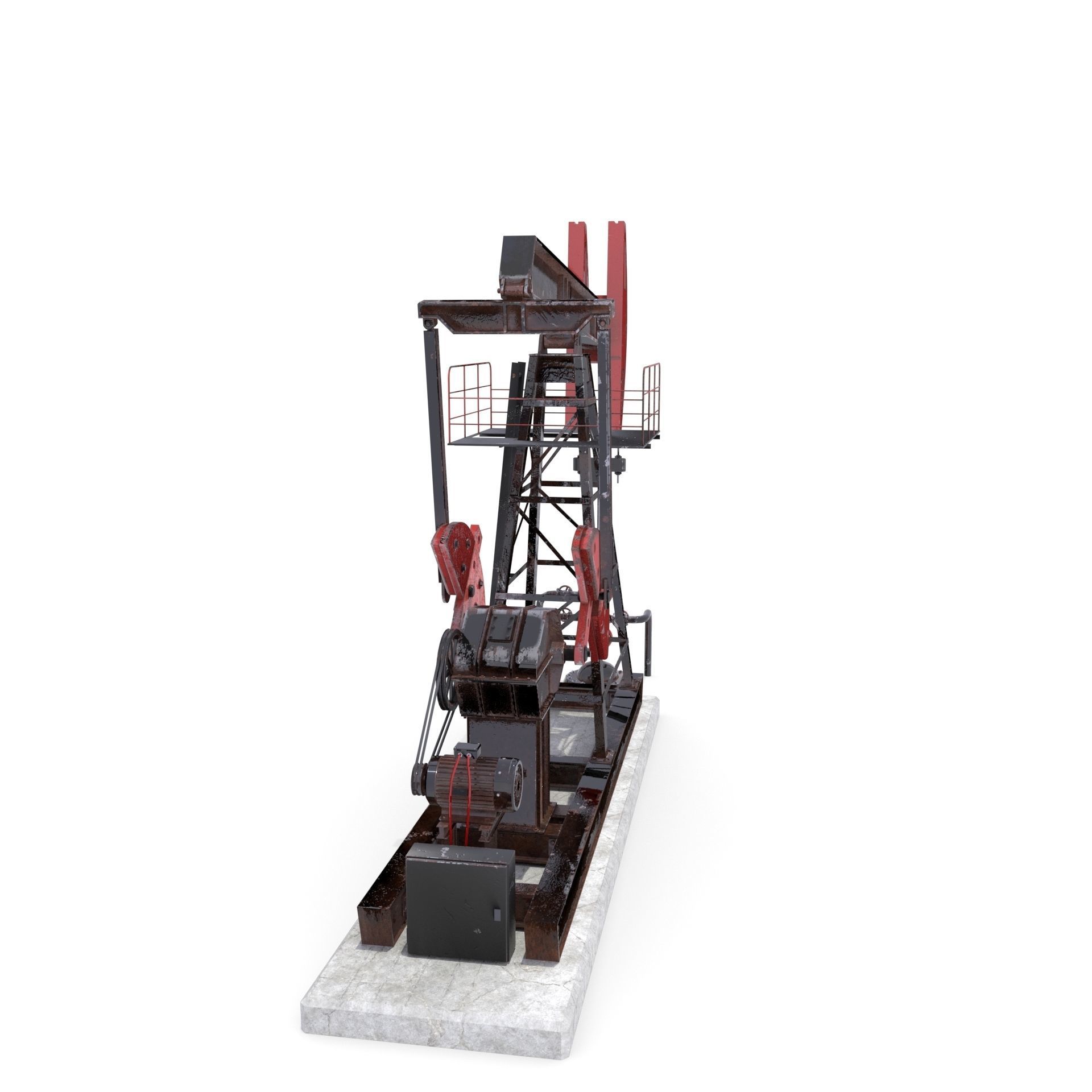 Oil Pumpjack Animated Pack 3D model_5