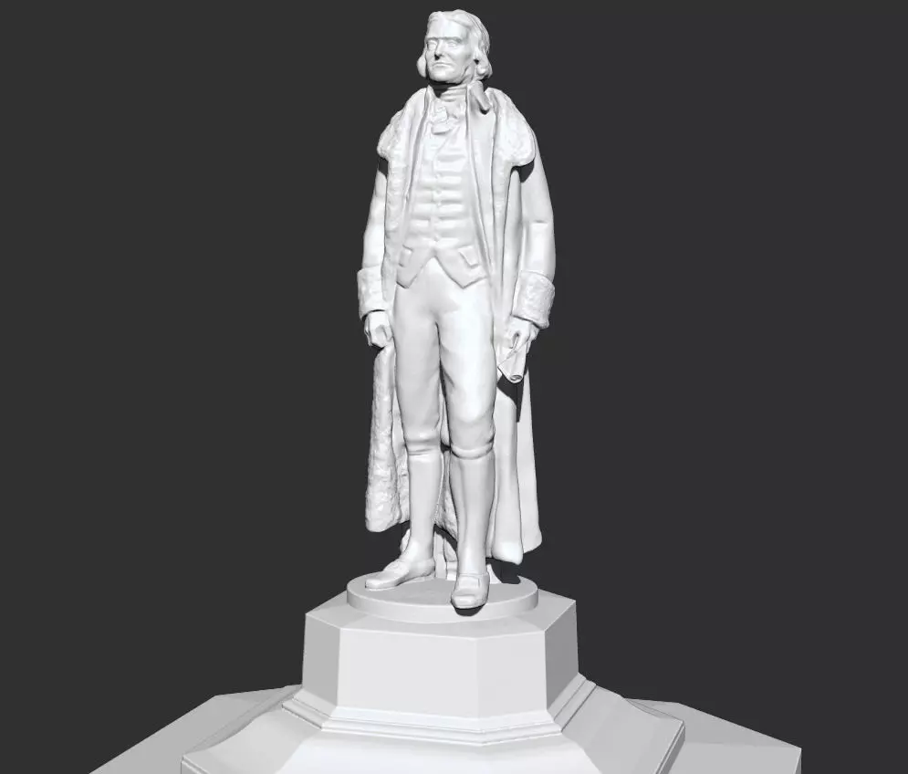 Thomas Jefferson statue 3D print model_0