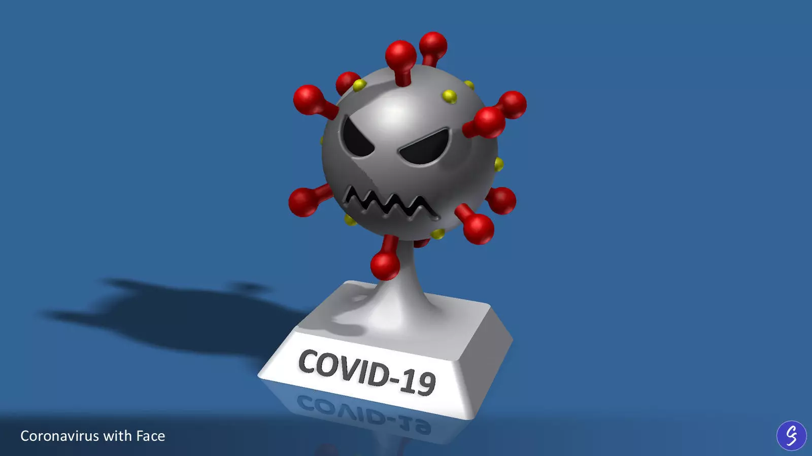 Novel Coronavirus COVID-19 Cartoon 3D print model_0