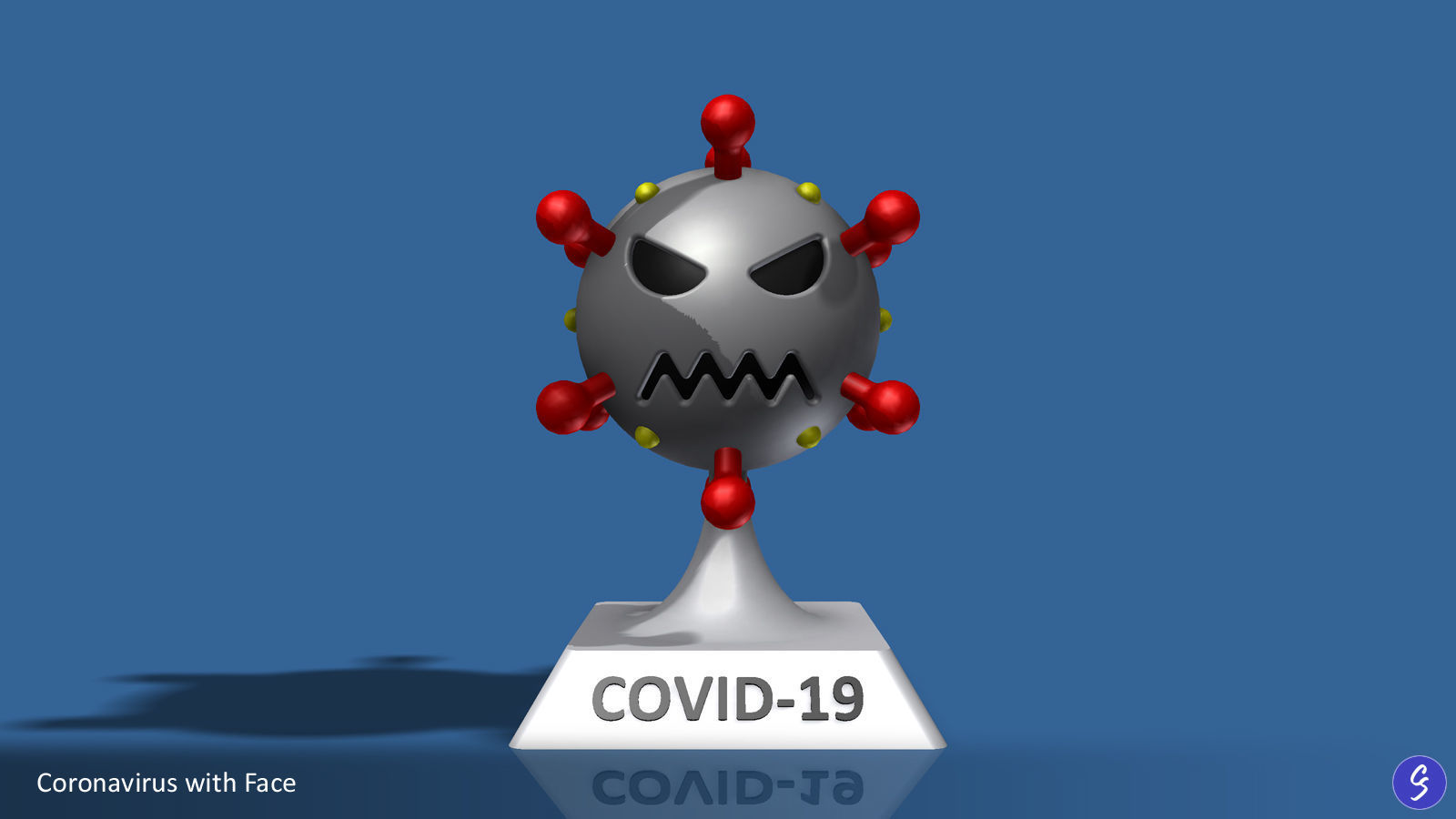 Novel Coronavirus COVID-19 Cartoon 3D print model_2