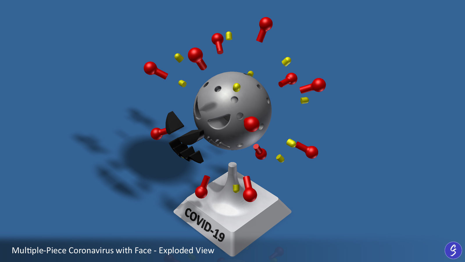 Novel Coronavirus COVID-19 Cartoon 3D print model_14