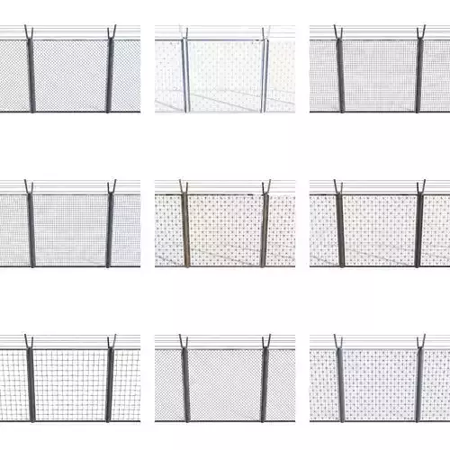 10 Piece Low Poly Fence Pack 1 Low-poly 3D model