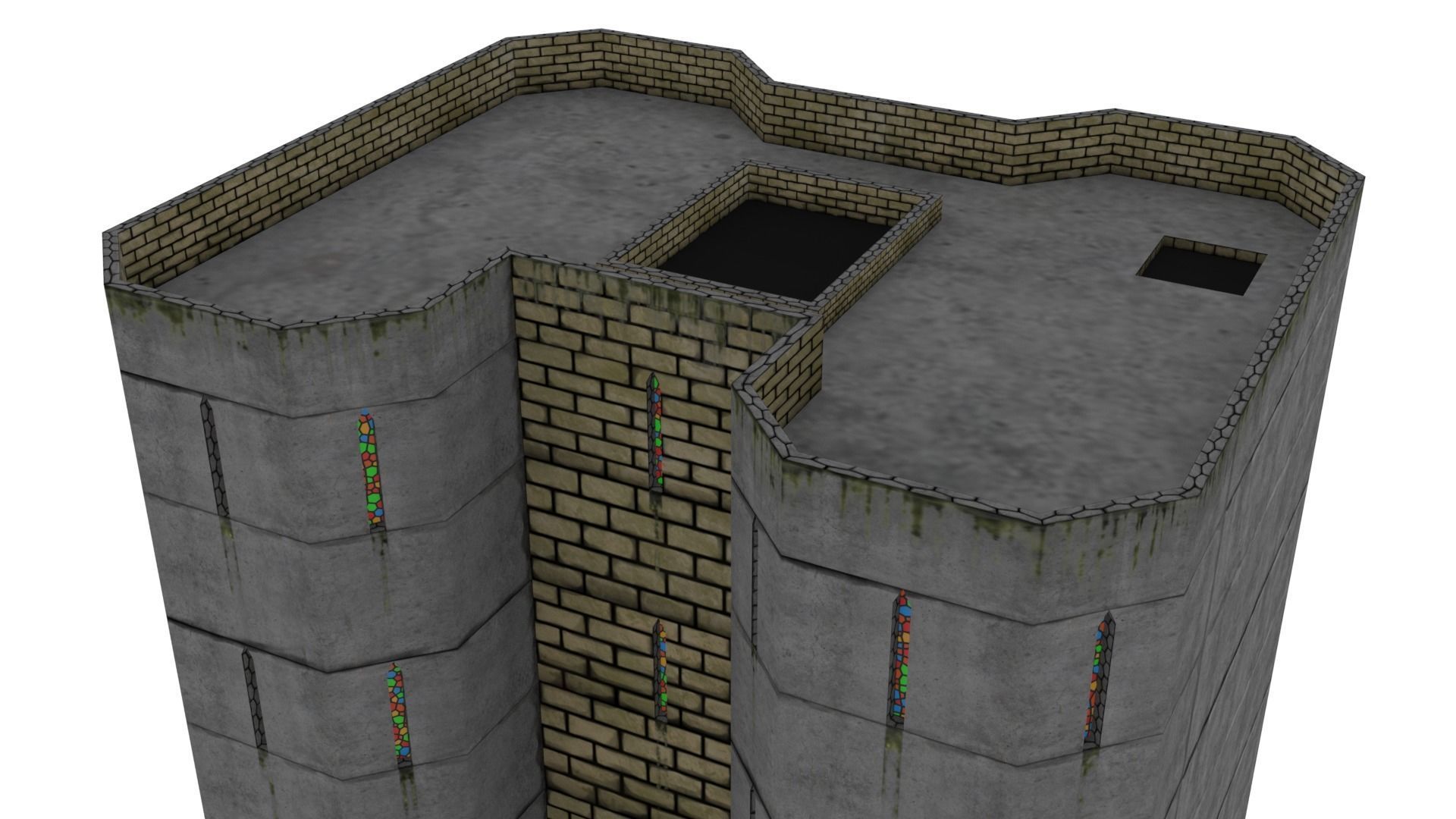 Modular Castle Set Low-poly 3D model_1