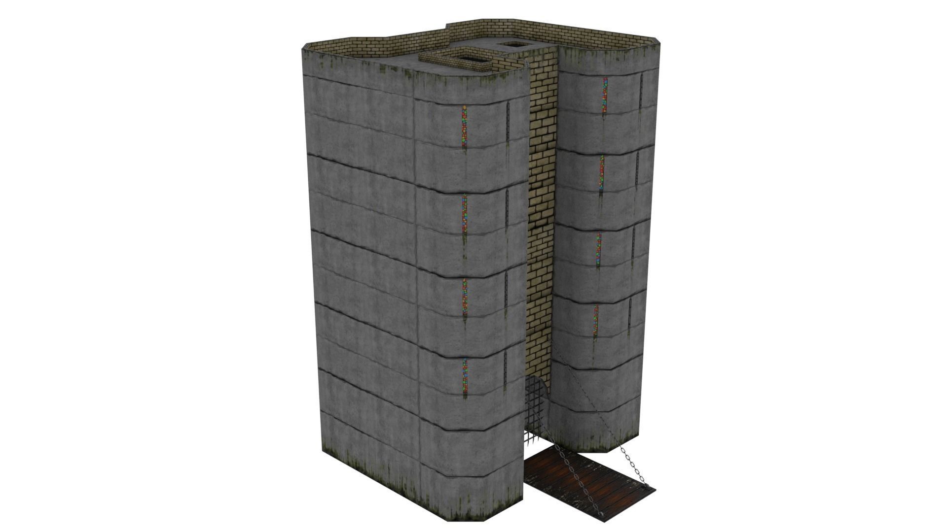 Modular Castle Set Low-poly 3D model_9