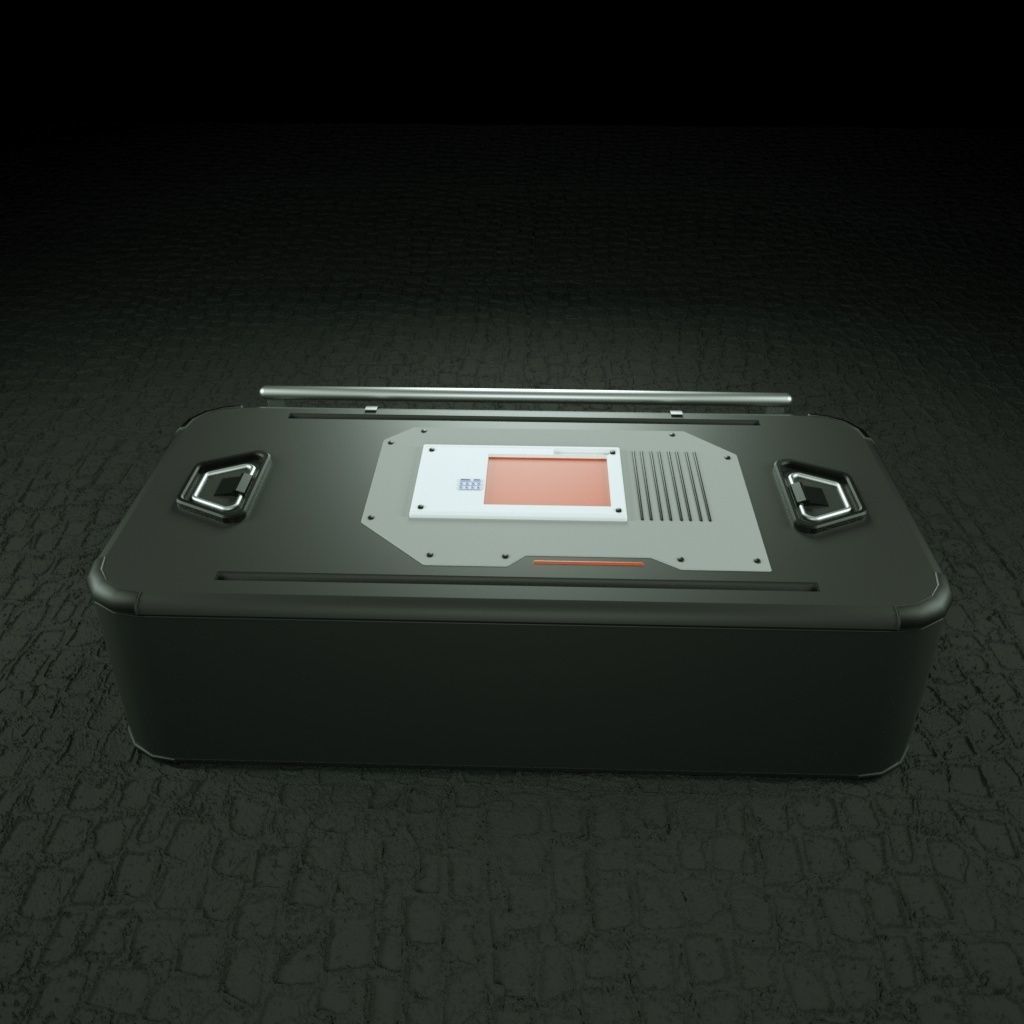 science fiction Bag container 3D model_6