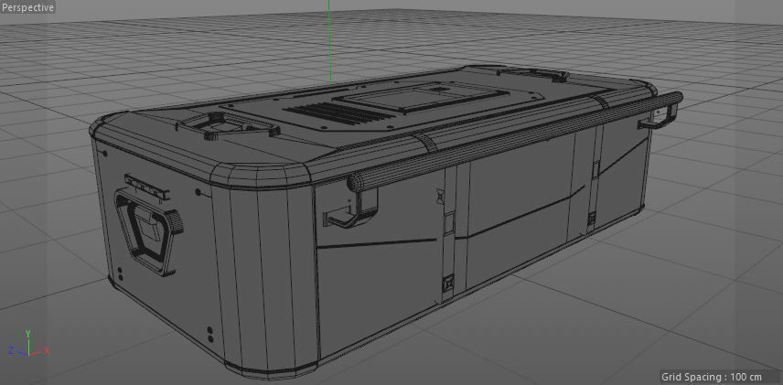 science fiction Bag container 3D model_11