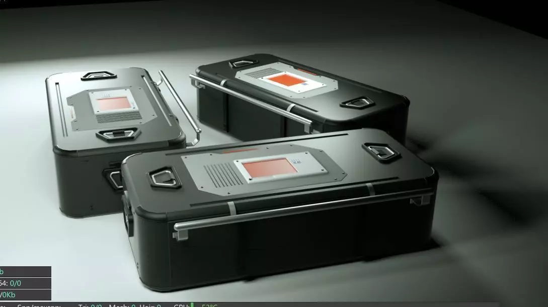 science fiction Bag container 3D model_0