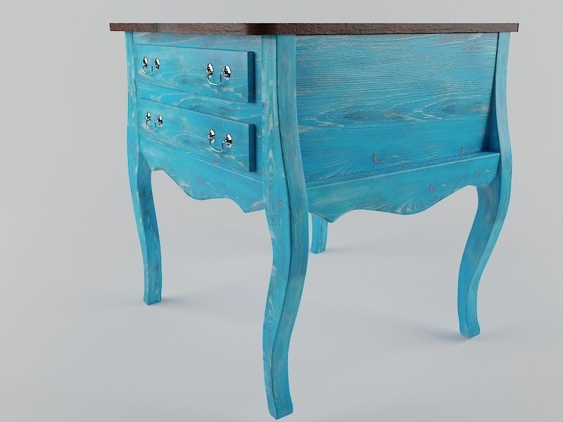 nightstand with two drawers 3D model_2