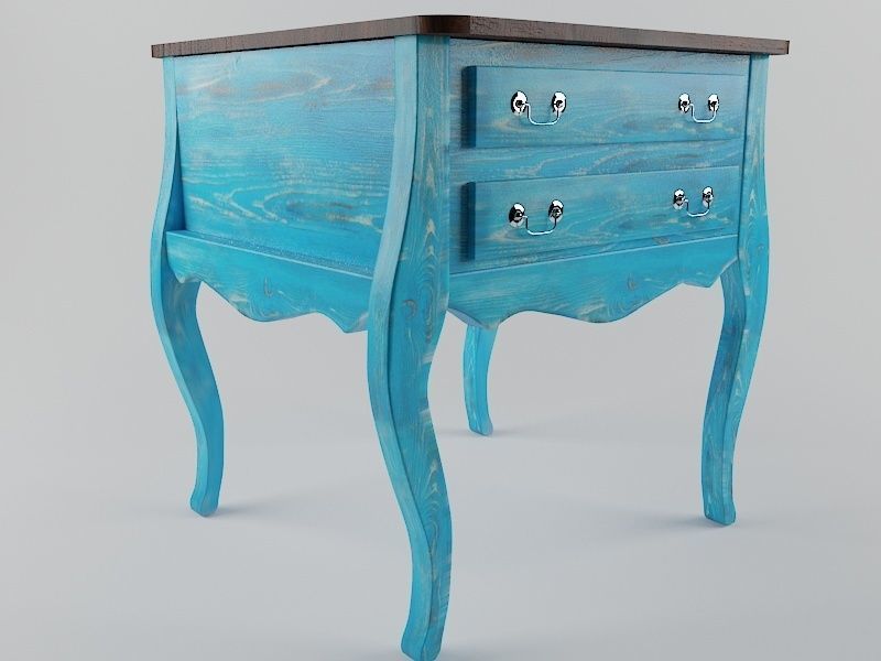 nightstand with two drawers 3D model_4