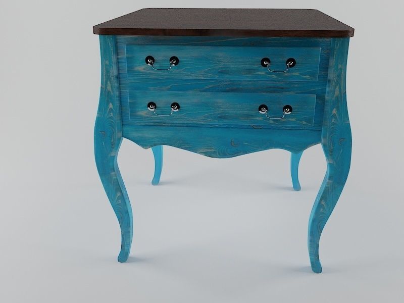 nightstand with two drawers 3D model_1