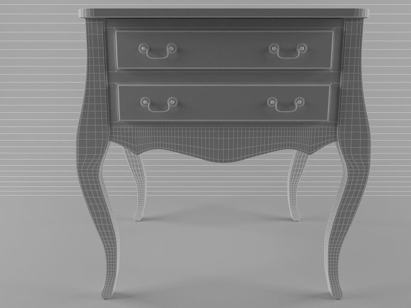 nightstand with two drawers 3D model_5