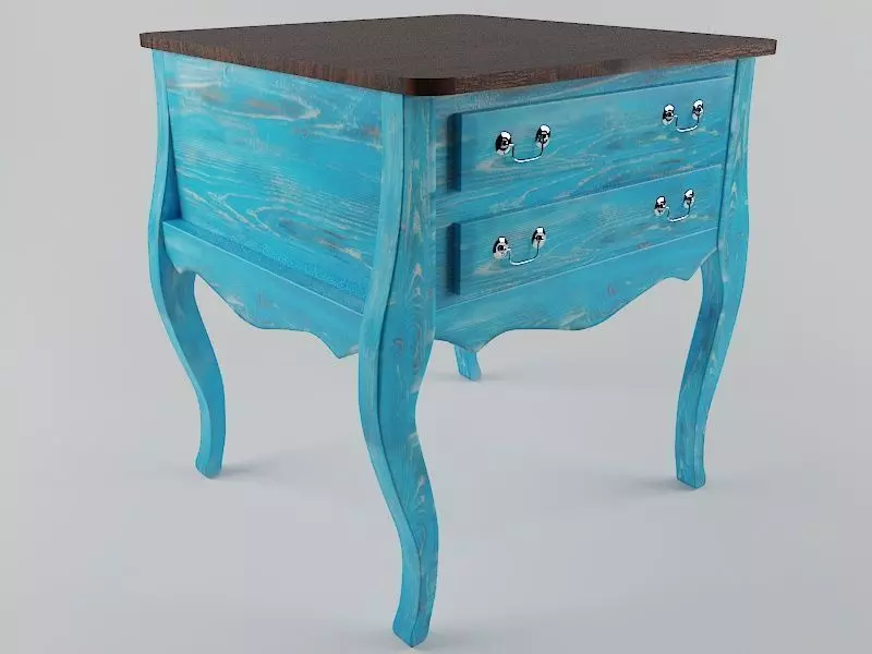 nightstand with two drawers 3D model_0