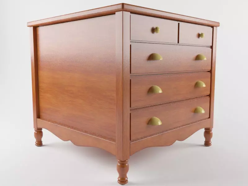 nightstand wooden chest of drawers Free 3D model