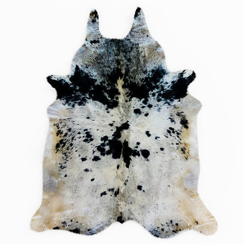 Spotted Black And White Cow Skin Rug 3D model