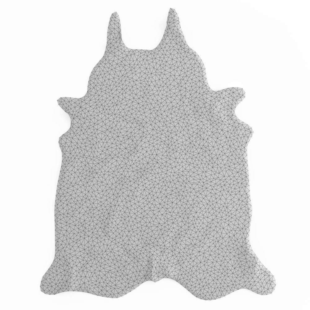 Spotted Black And White Cow Skin Rug 3D model_4