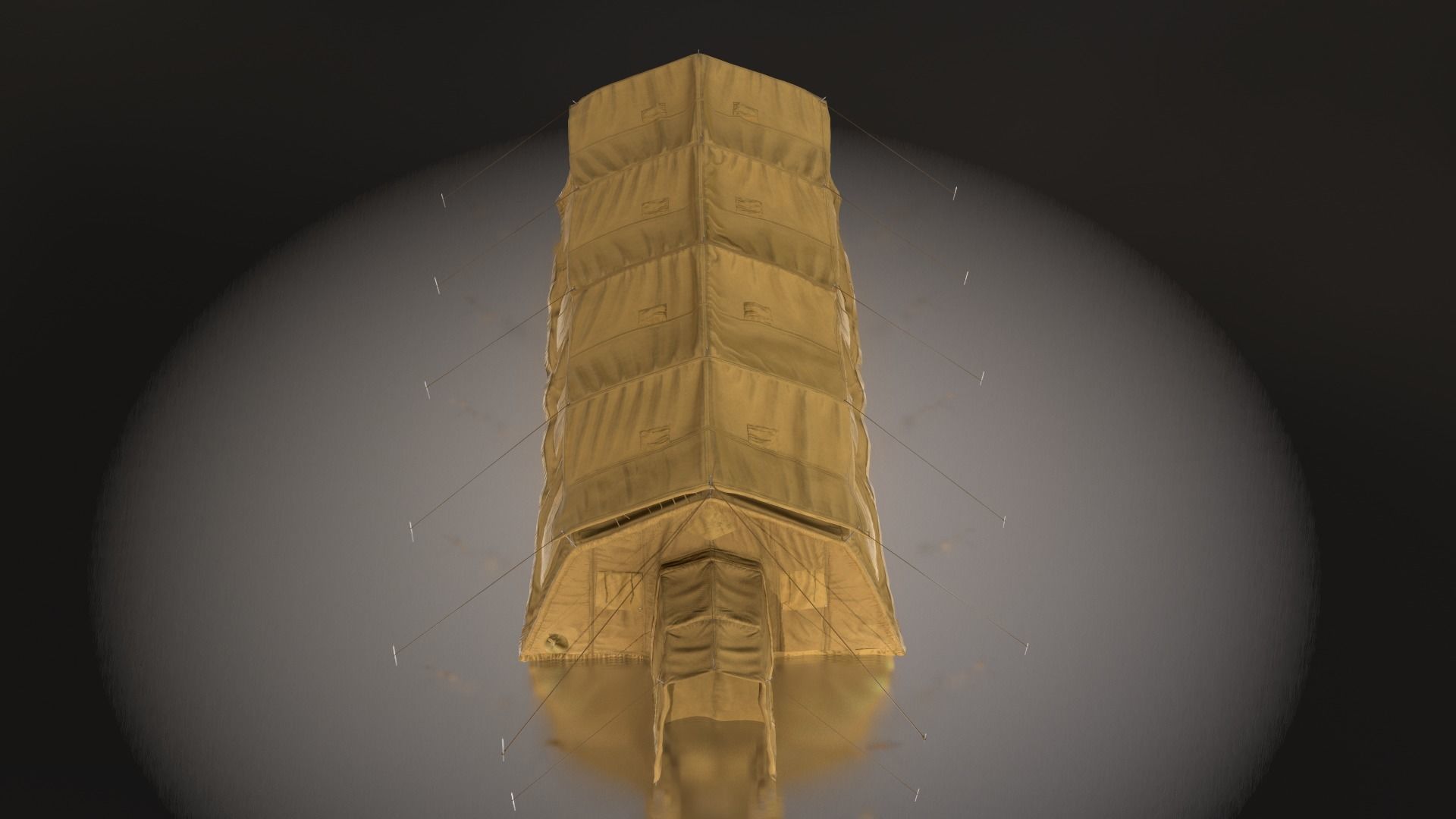 Military tent Low-poly 3D model_3