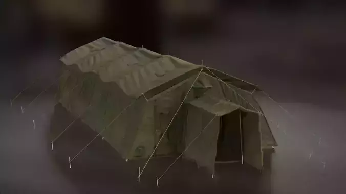Military tent Low-poly 3D model