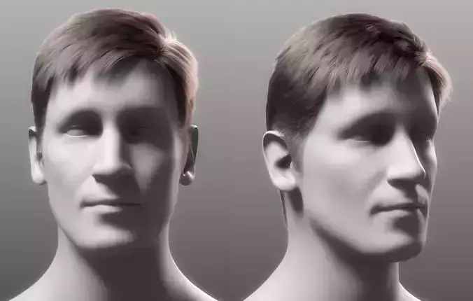 Realistic Male 3D Hair Asset