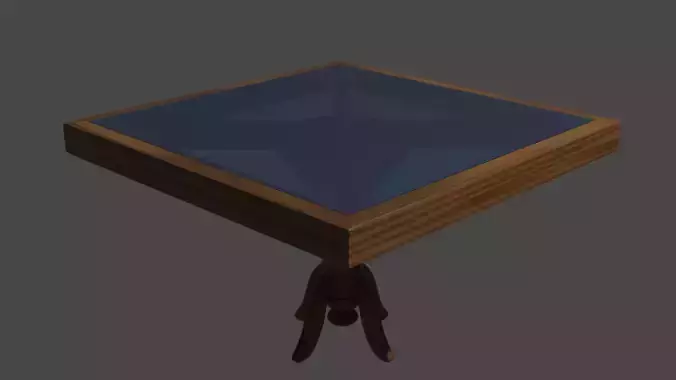 Wooden Table with Glass Top